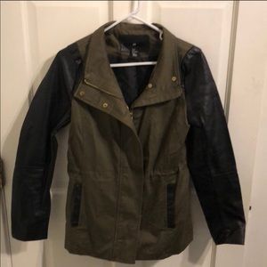 H&M leather sleeve jacket